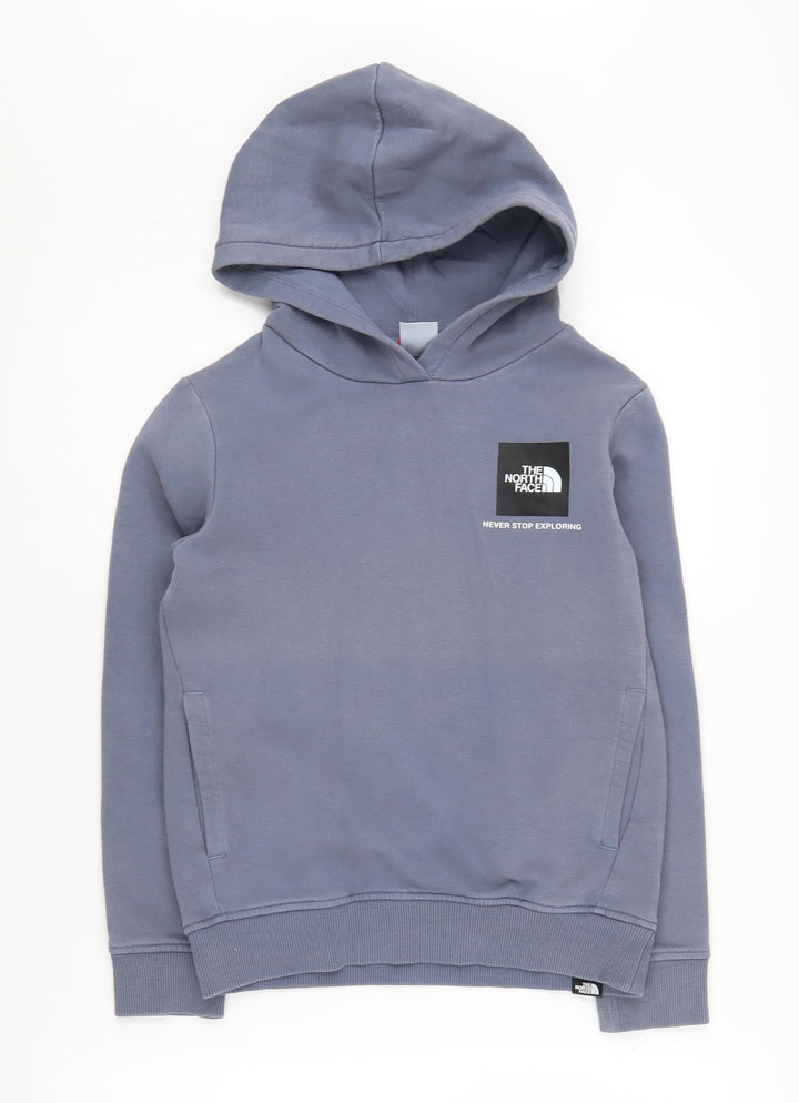 The North Face Boys Blue Pullover Hoodie M - Comfy Casual Style