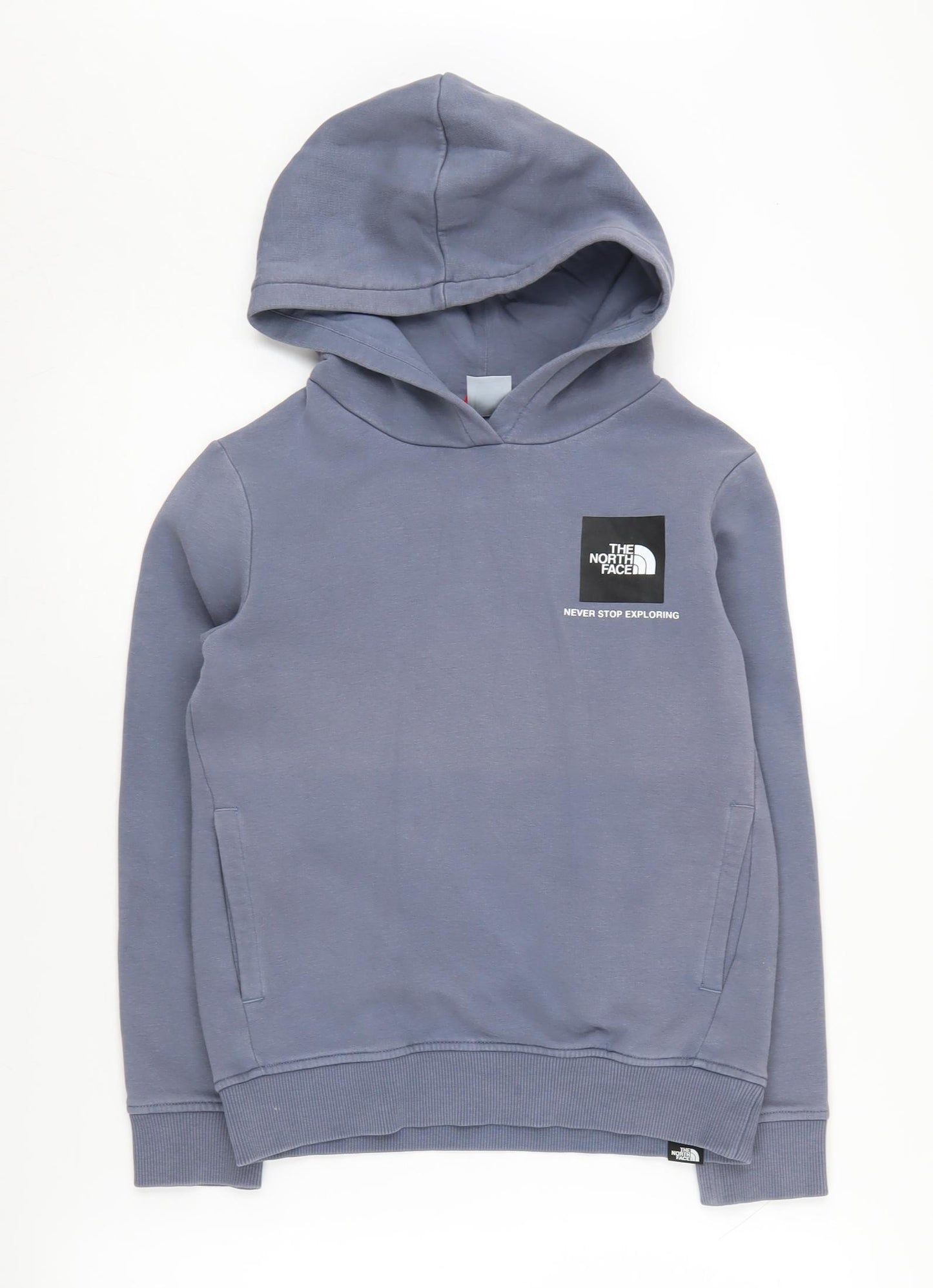 The North Face Boys Blue Pullover Hoodie M - Comfy Casual Style