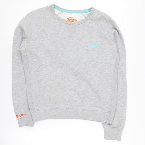 SuperDry Women’s Grey Pullover Sweatshirt - Small