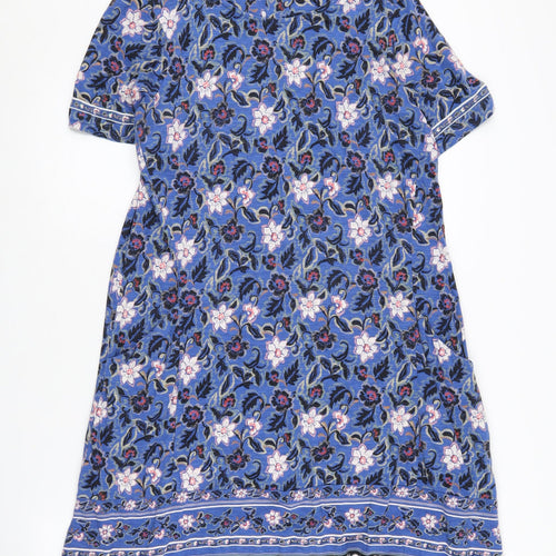Fat Face Women's Blue Floral Knee-Length Shift Dress