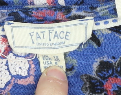 Fat Face Women's Blue Floral Knee-Length Shift Dress