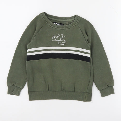 McKenzie Boys Green Sweatshirt 4-5 Years Crew Neck Pullover