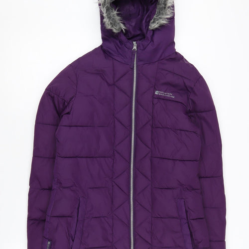 Mountain Warehouse Girls Purple Puffer Jacket 11-12Y Hooded