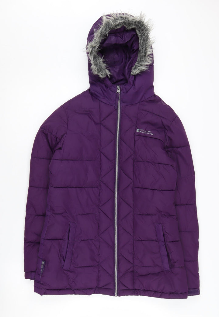 Mountain Warehouse Girls Purple Puffer Jacket 11-12Y Hooded
