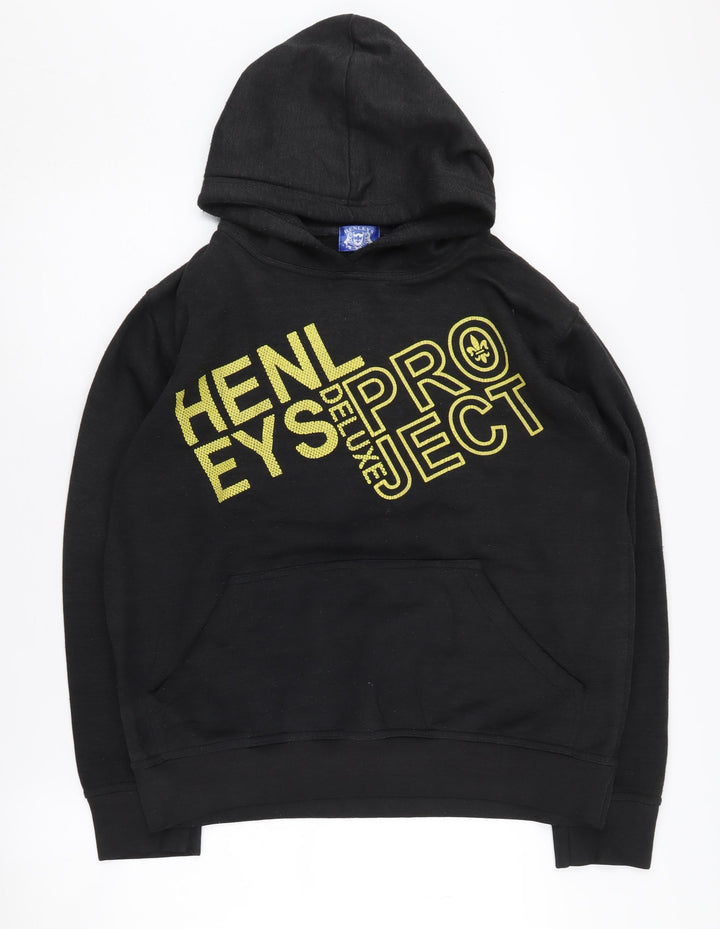 Henleys Men's Black S Logo Pullover Hoodie