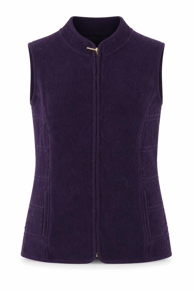 Front view of Viyella Women's Purple Wool Waistcoat S
