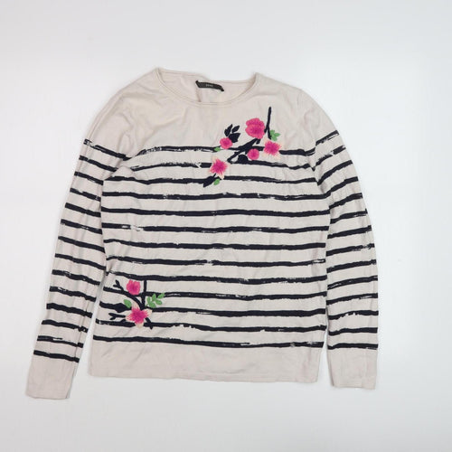 Brax Women's Multicoloured Embroidered Long Sleeve Top