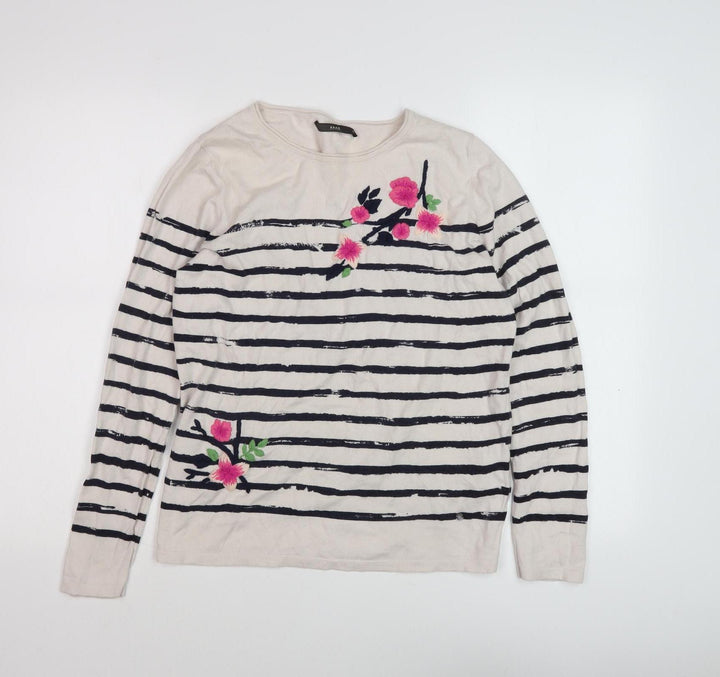 Brax Women's Multicoloured Embroidered Long Sleeve Top