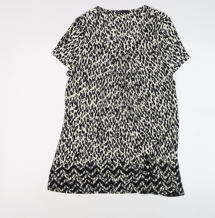 Marks and Spencer Women's Black Animal Print T-Shirt