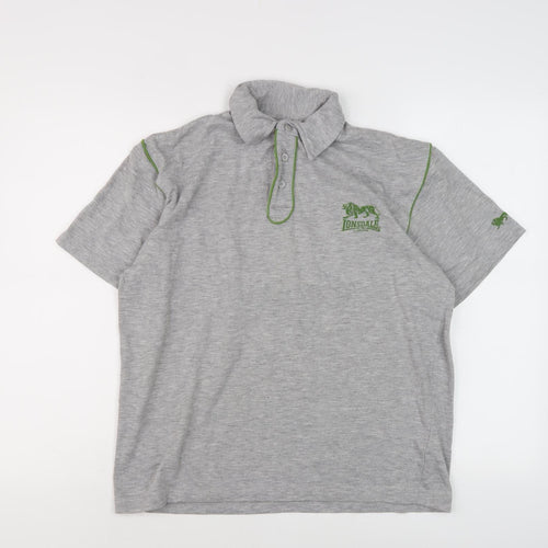 Lonsdale Men's Grey Polo Shirt - Size L - Casual Sporty