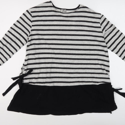 ASOS Women's Striped 3/4 Sleeve Top Size 8 Black White
