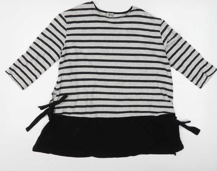 ASOS Women's Striped 3/4 Sleeve Top Size 8 Black White