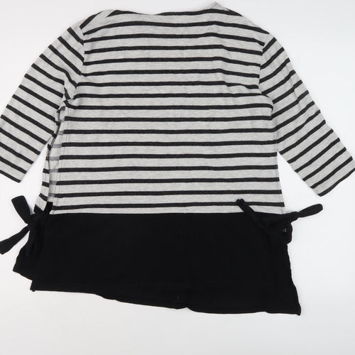 ASOS Women's Striped 3/4 Sleeve Top Size 8 Black White