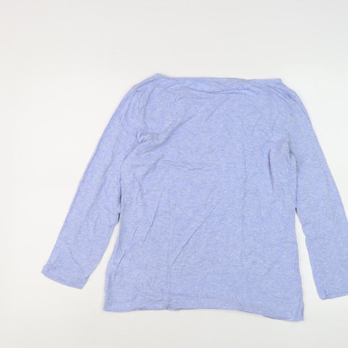 Hobbs Women's Blue Boat Neck Long Sleeve Top M