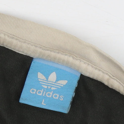 Adidas Men's Black Cotton T-Shirt L, Logo Design