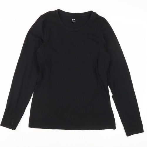 Uniqlo Women's Black Long Sleeve Basic Tee M