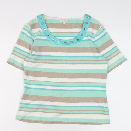 GC Petite Women’s Multicoloured Striped T-Shirt, S