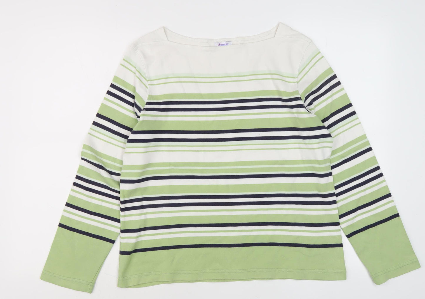 Damart Women's Multicoloured Striped T-Shirt Size 12