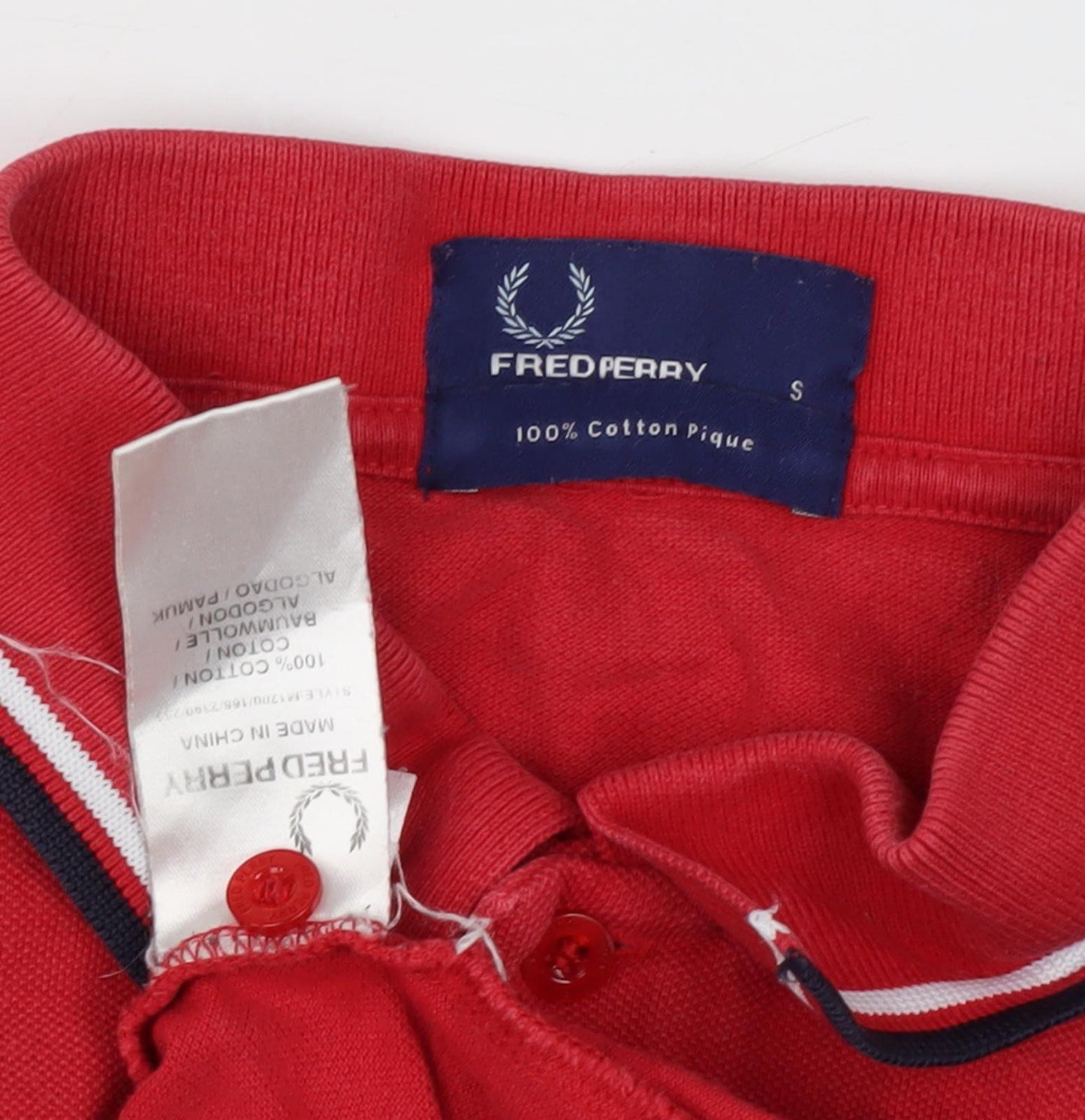 Fred Perry Men's Red Polo Shirt, Size S, Casual Style