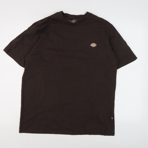 Dickies Men’s Brown T-Shirt, L, Crew Neck