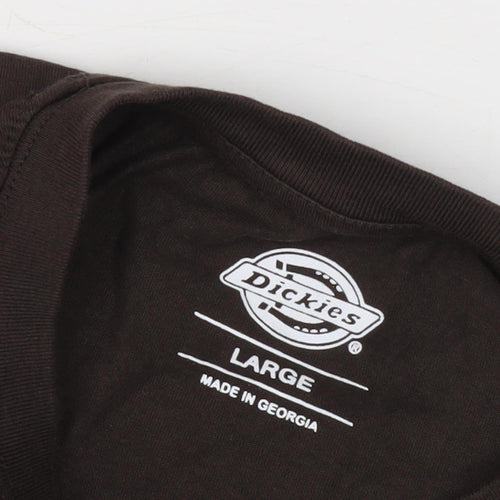 Dickies Men’s Brown T-Shirt, L, Crew Neck
