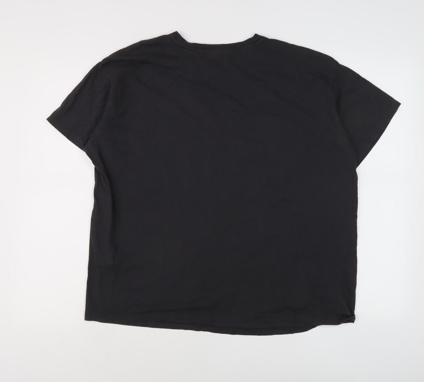 Bershka Black Graphic T-Shirt Unisex Size L Relaxed Fit