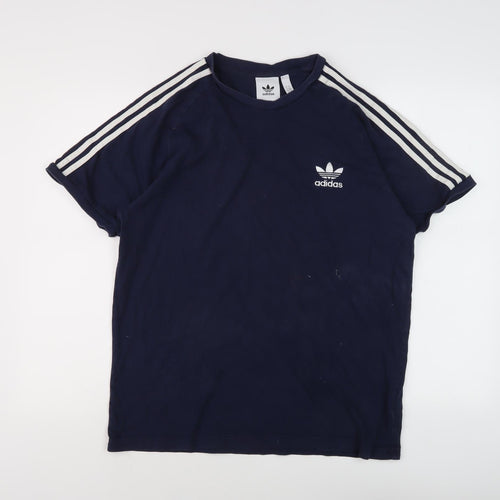 Adidas Men's Blue Large T-Shirt, Logo Accent, Comfortable Fit