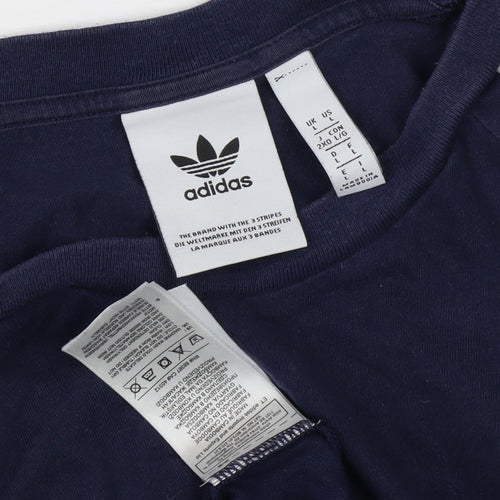 Adidas Men's Blue Large T-Shirt, Logo Accent, Comfortable Fit