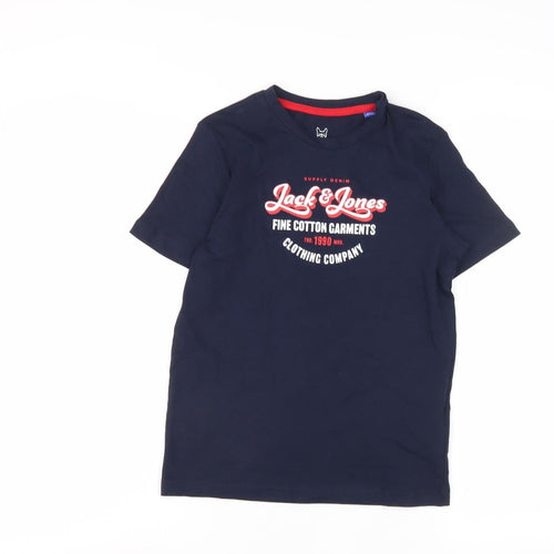 Jack & Jones Boys Blue Graphic T-Shirt, 11-12 Years, Logo Print