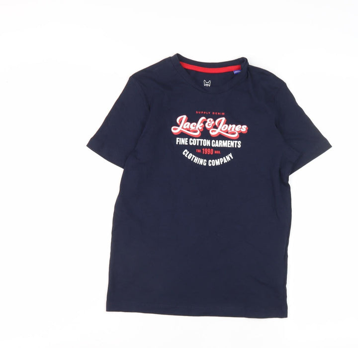 Jack & Jones Boys Blue Graphic T-Shirt, 11-12 Years, Logo Print