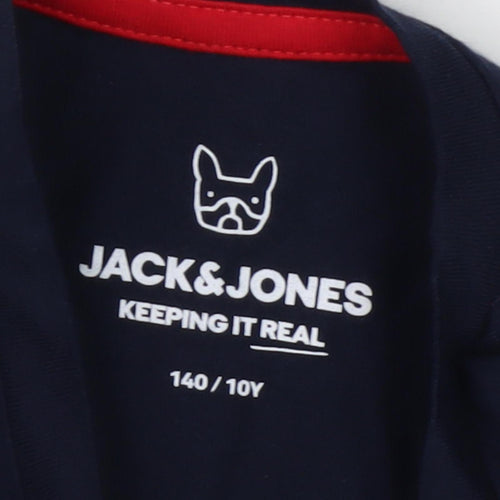 Jack & Jones Boys Blue Graphic T-Shirt, 11-12 Years, Logo Print