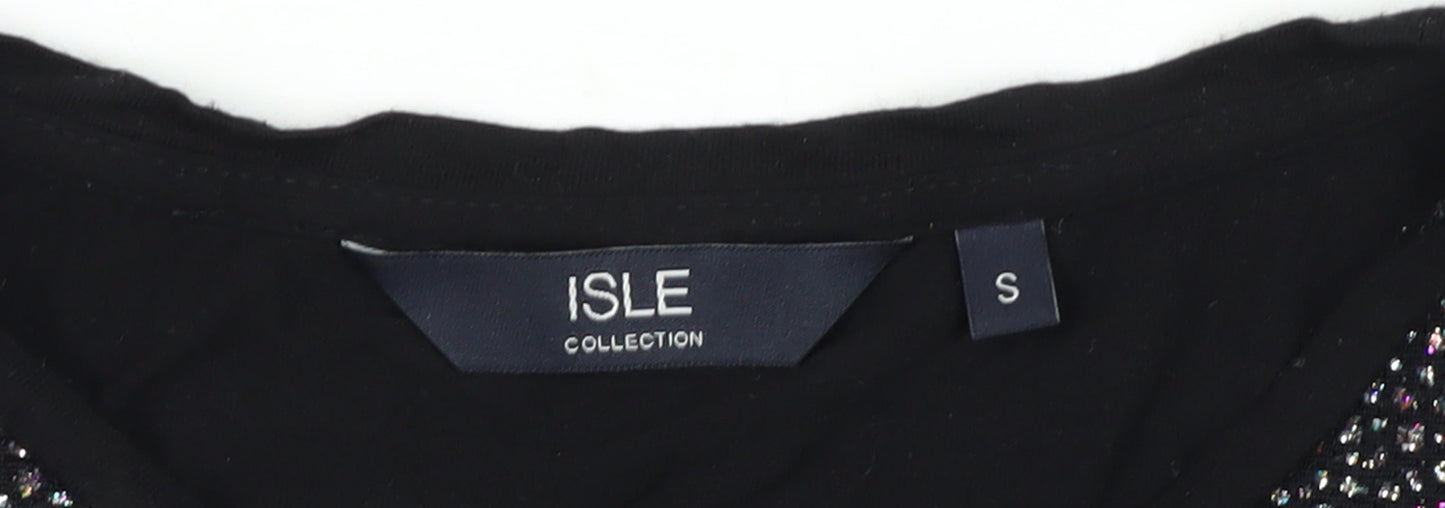 Isle Collection Women's Black Long Sleeve Top S