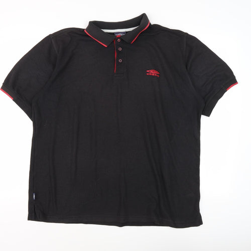 Umbro Men's XL Black Polo Shirt, Cotton Blend Casual Wear