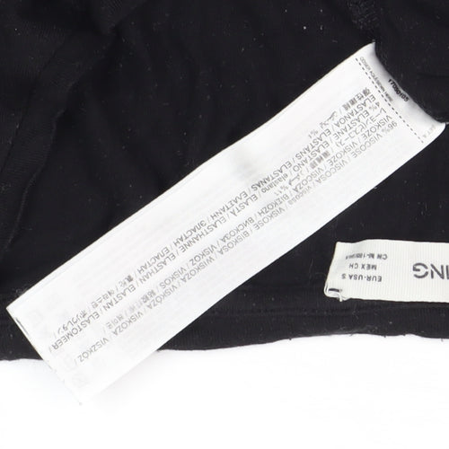 MNG Women's Black V-Neck Basic T-Shirt - Size L