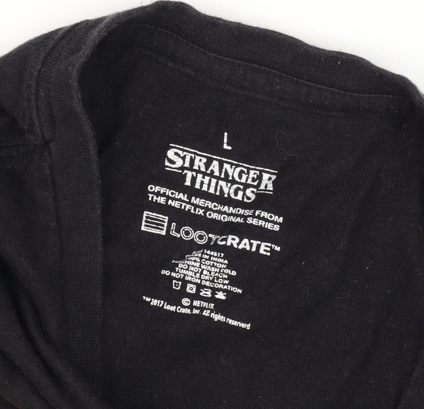 Stranger Things Men's Black L Graphic T-Shirt