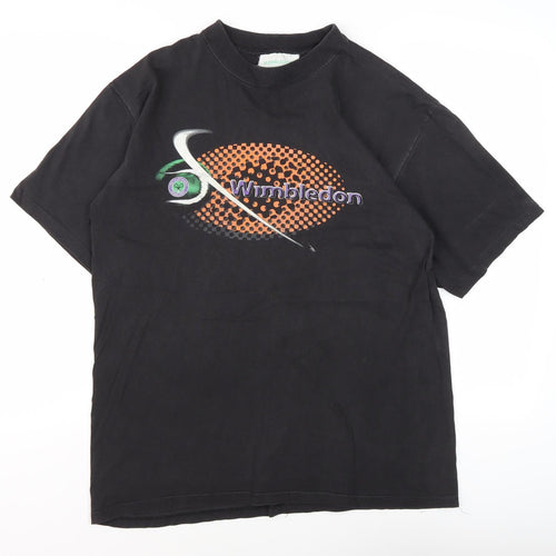 Wimbledon Men's Black Sports Graphic T-Shirt L