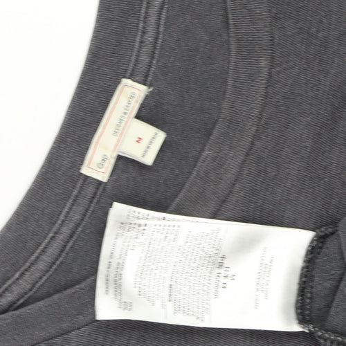 Women's Grey Cotton Relaxed Fit T-Shirt, Size M