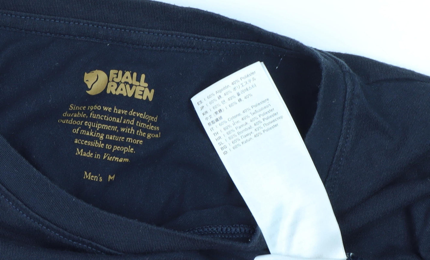 Fjallraven Men's Blue Cotton T-Shirt, Medium