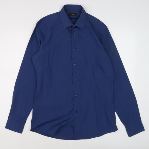 Next Men's Blue Slim Fit Dress Shirt, Size 15