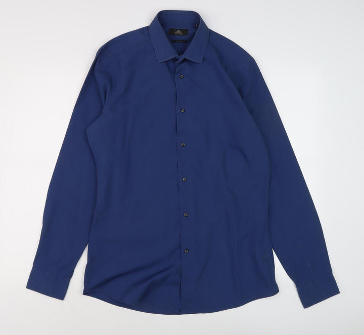Next Men's Blue Slim Fit Dress Shirt, Size 15