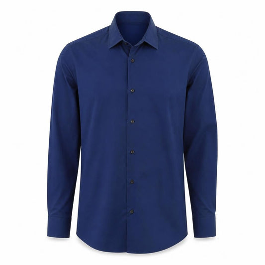 Front view of Next Men's Blue Slim Fit Dress Shirt, size 15