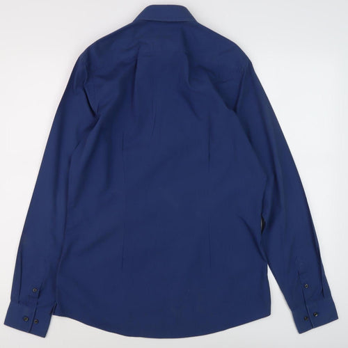 Next Men's Blue Slim Fit Dress Shirt, Size 15