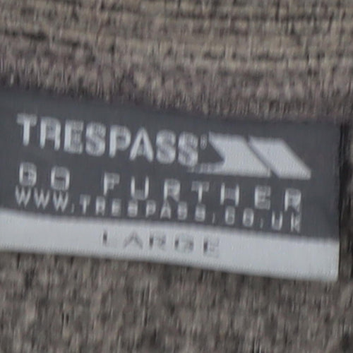 Trespass Grey Henley Sweatshirt Unisex L 1/4 Zip