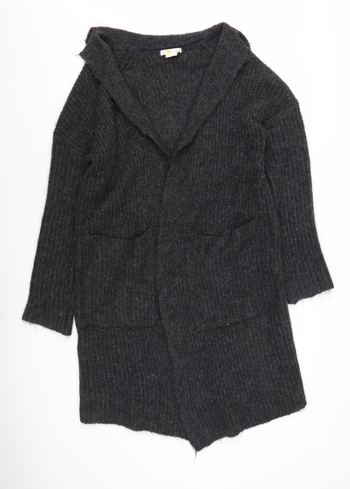 Women's Grey Collared Long Sleeve Cardigan