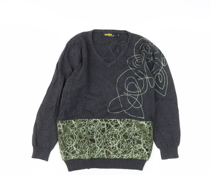 BANIM Girls Black Pullover Sweatshirt 8 Years with Embroidery
