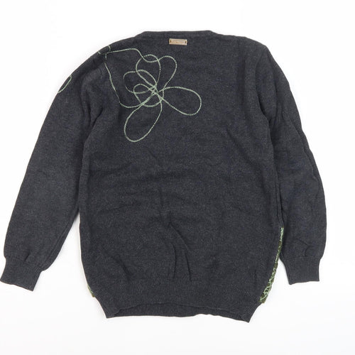 BANIM Girls Black Pullover Sweatshirt 8 Years with Embroidery