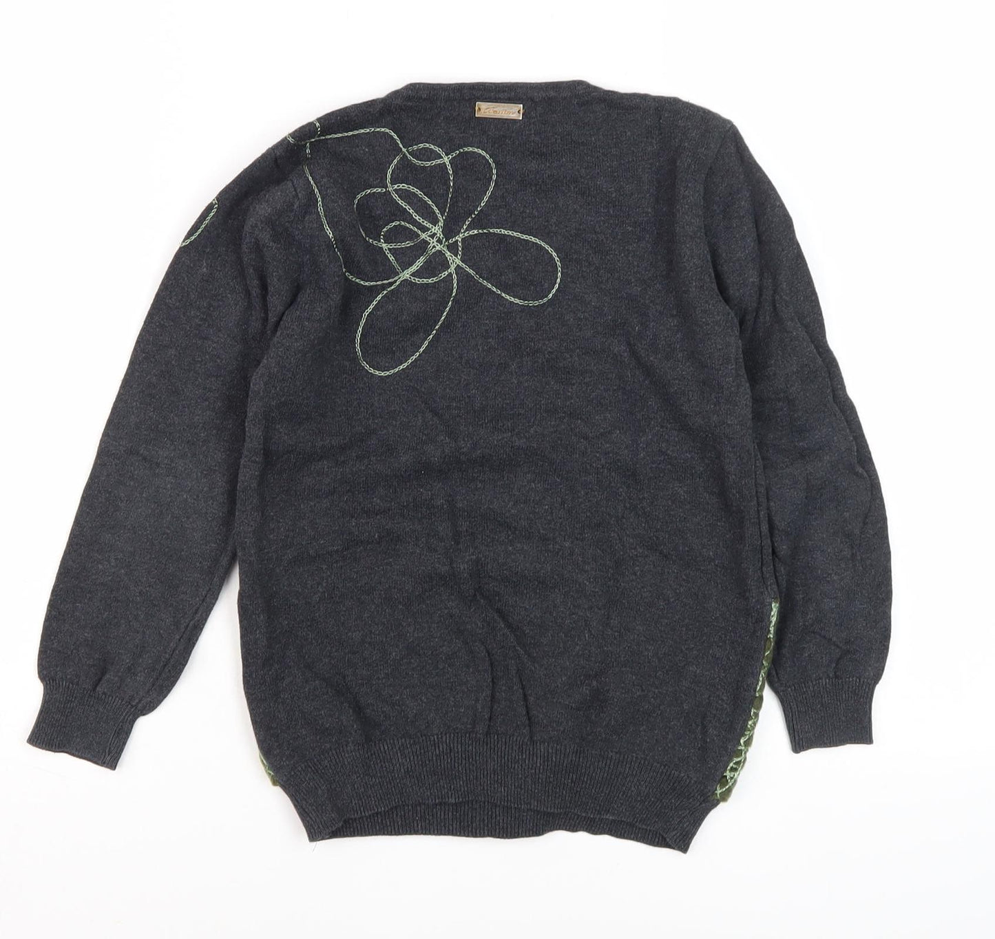 BANIM Girls Black Pullover Sweatshirt 8 Years with Embroidery