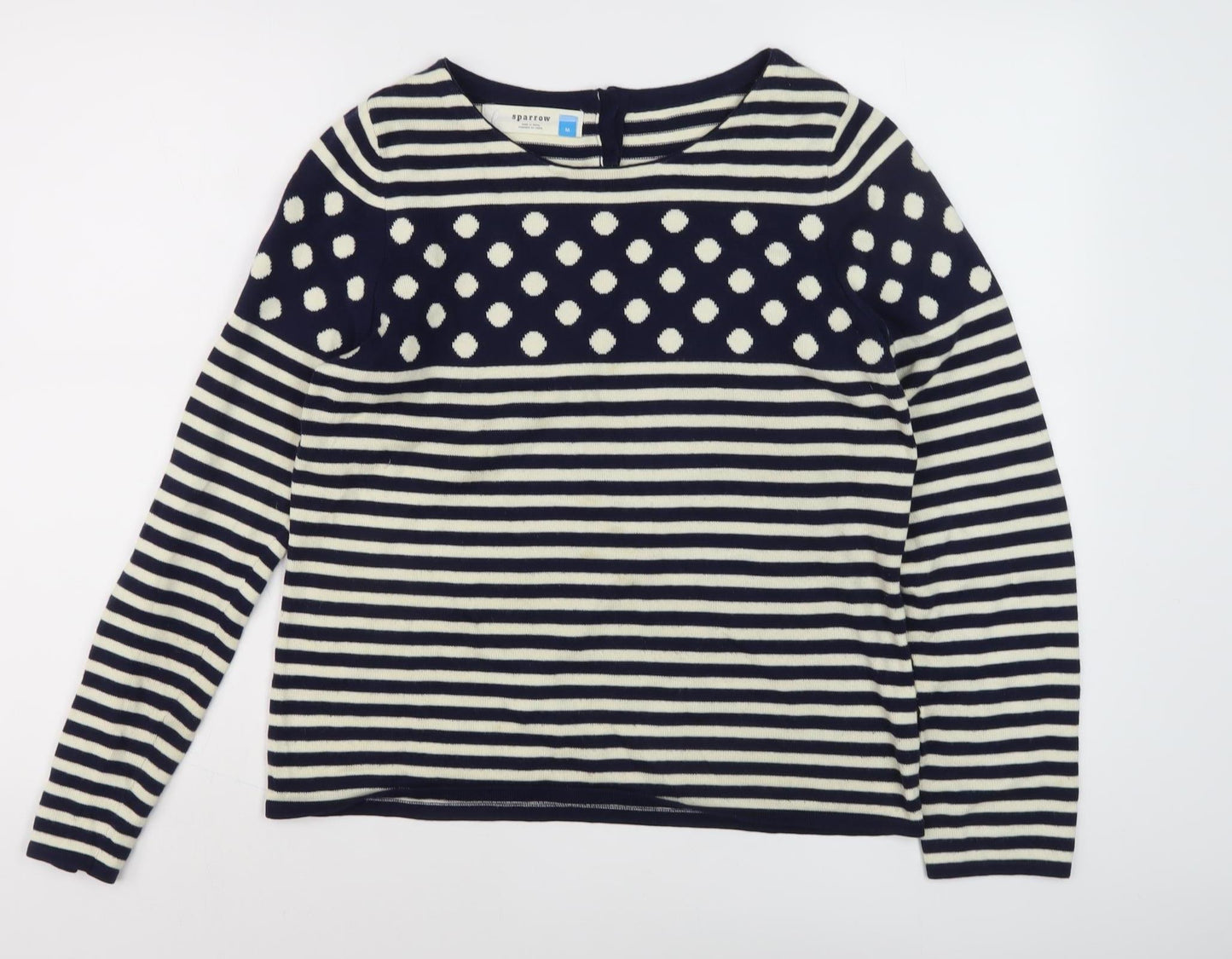 Sparrow Women's Black Striped Pullover Jumper M