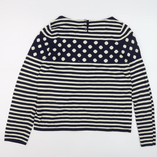 Sparrow Women's Black Striped Pullover Jumper M