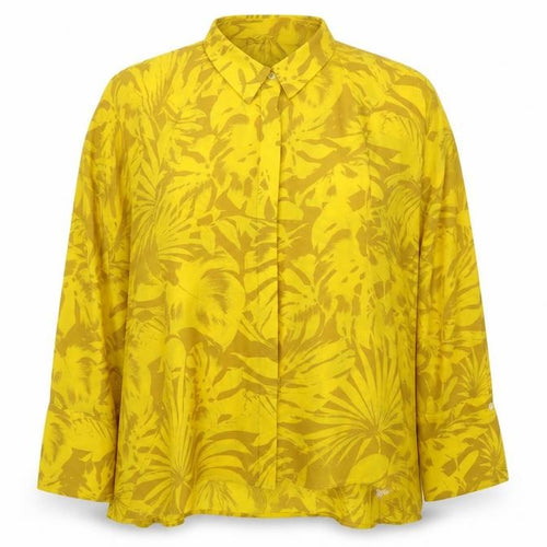 Topshop Women's Yellow Floral Blouse, Size 18, Long Sleeve